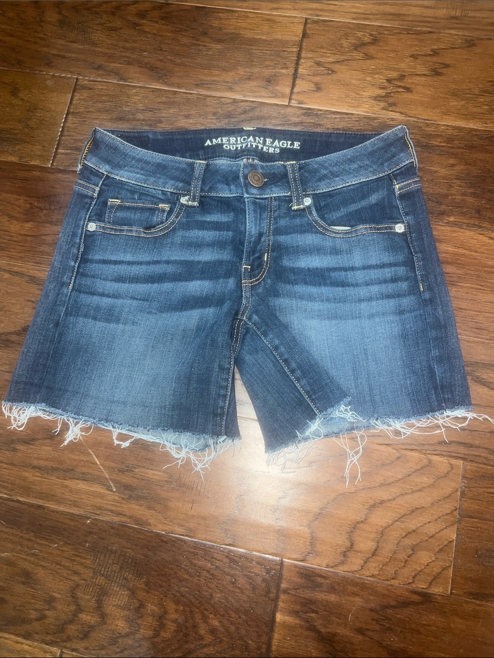 American Eagle Outfitters Blue Distressed Denim Cutoff Shorts